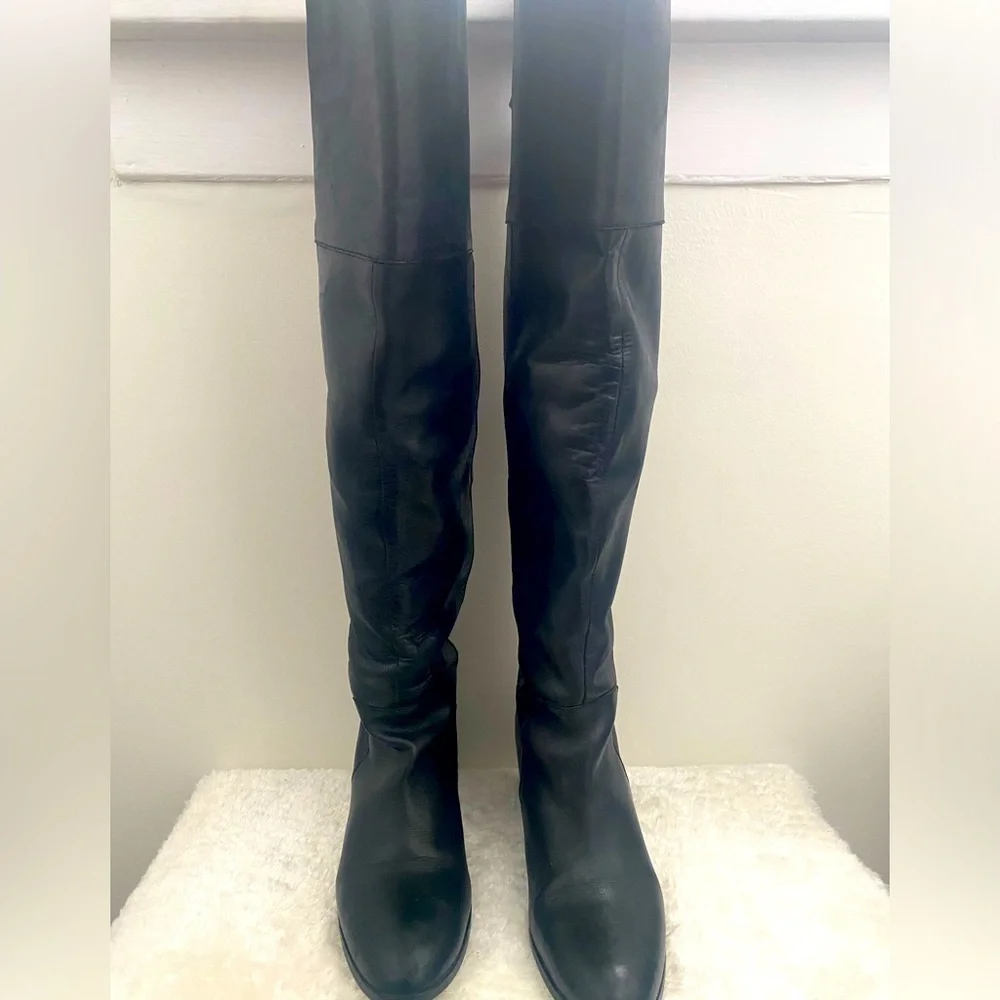 ALDO Women's Black Leather Knee-High Boots - Size 8.5